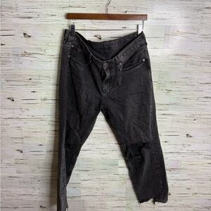 American Eagle Low Rise Straight Leg Jeans Size 12 dark black